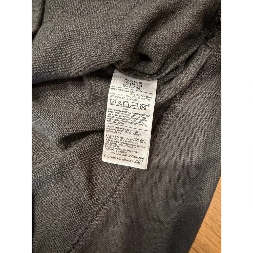 Old Navy Boys XL 14-16 Short Sleeve Hoodie Gray Surf Jeep French Terry NWT